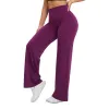 Jenny Aido's purple high-waisted wide-leg sweatpants with a waistband design are paired with white sports shoes Item Picture